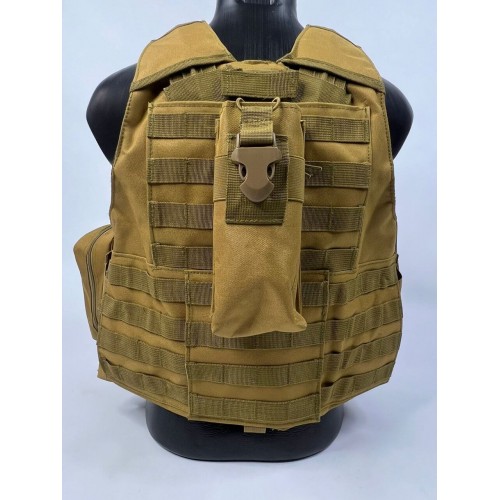 Тактический разгрузочный жилет «5 / пять карманов» с подсумками Tactical Molle Plate Carrier для съемных бронепластин в Прокопьевске