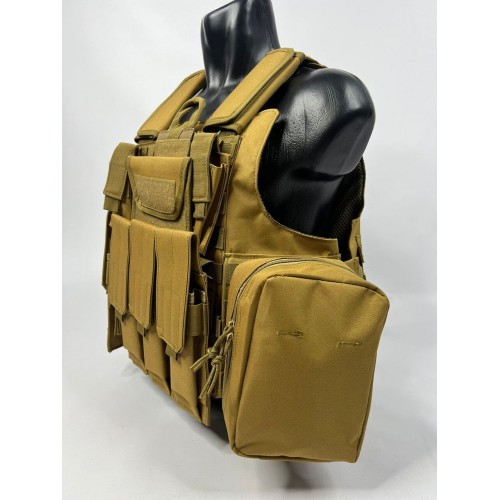 Тактический разгрузочный жилет «5 / пять карманов» с подсумками Tactical Molle Plate Carrier для съемных бронепластин в Прокопьевске